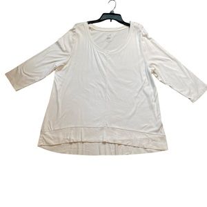 J Jill women’s XL Perfect Pima Cotton 3/4 Sleeve Scoop Neck Tee Shirt Wh…